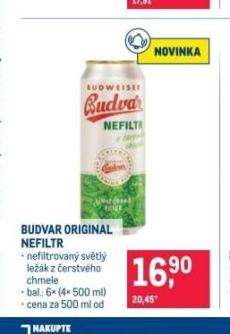 BUDVAR ORIGINAL NEFILTR