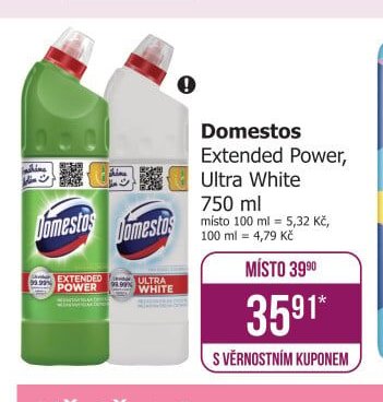 Domestos Extended Power, Ultra White 750 ml