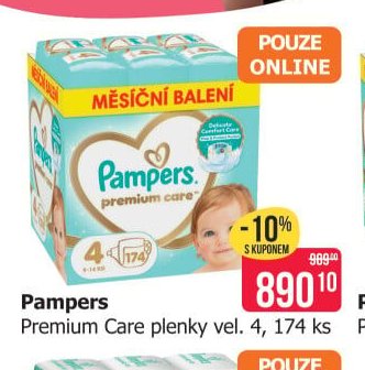 Pampers Premium Care plenky vel. 4, 174 ks