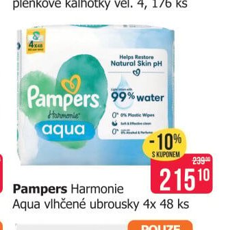 Pampers Harmonie Aqua vlhčené ubrousky 4x 48 ks