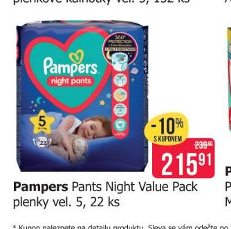 Pampers Pants Night Value Pack plenky vel. 5, 22 ks