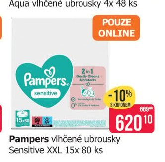 Pampers vlhčené ubrousky Sensitive XXL 15x 80 ks