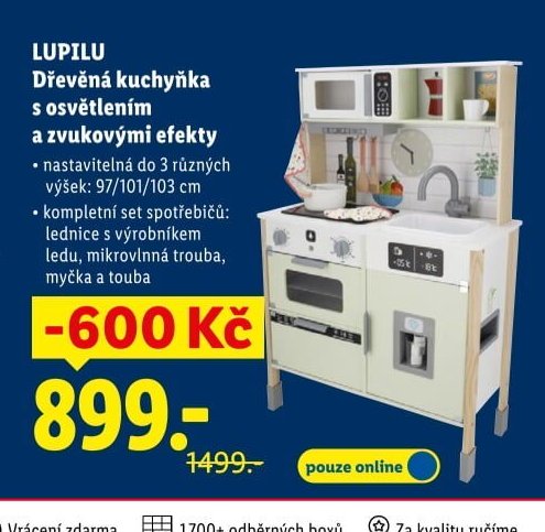 LUPILU Dřevěná kuchyňka s osvětlením a zvukovými efekty - Lidl akcniletaky.com