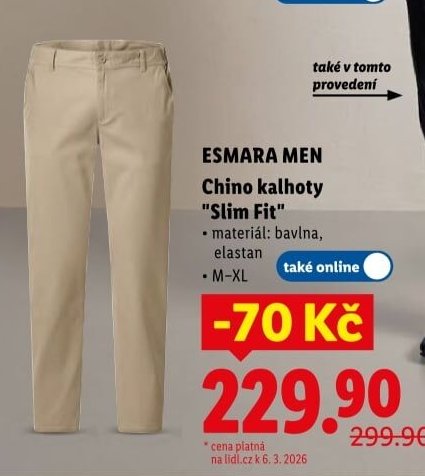 ESMARA MEN Chino kalhoty 