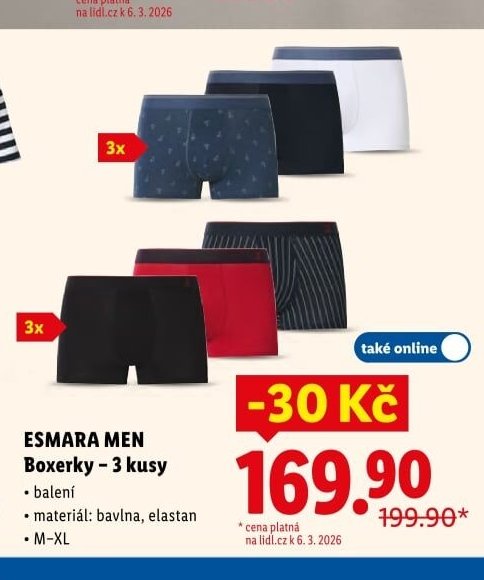 ESMARA MEN Boxerky – 3 kusy