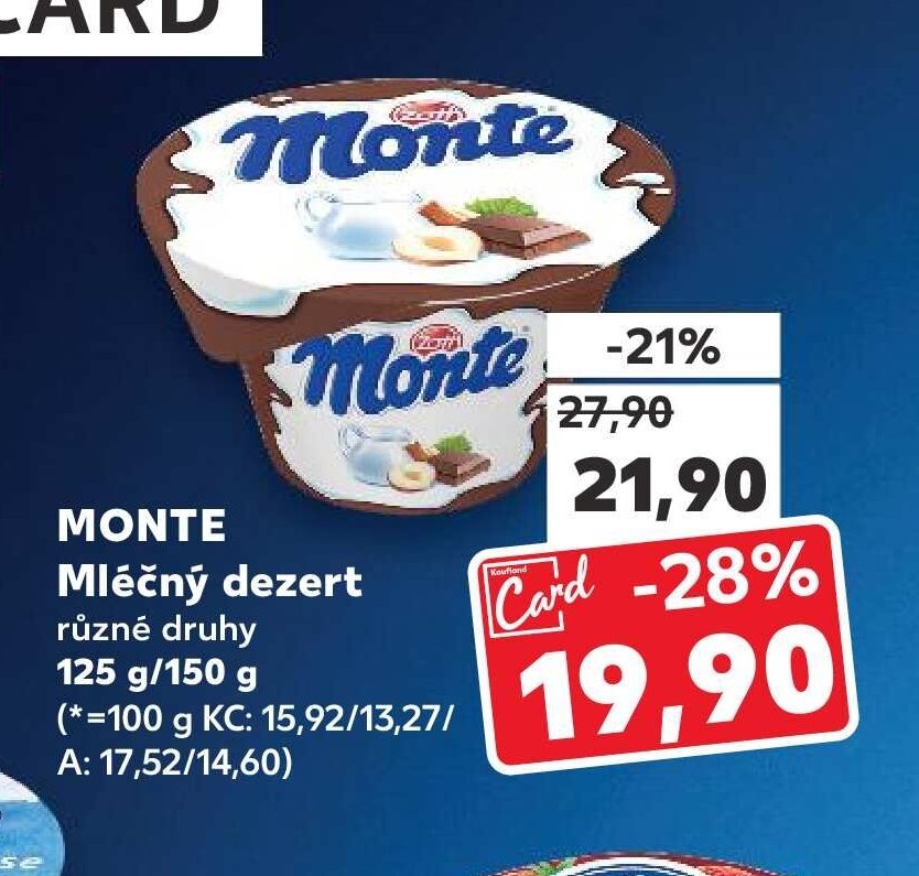 Monte Mléčný dezert