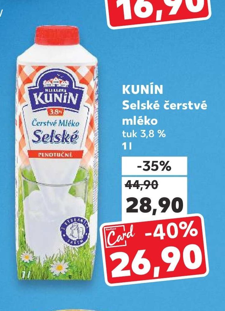 KUNÍN Selské čerstvé mléko