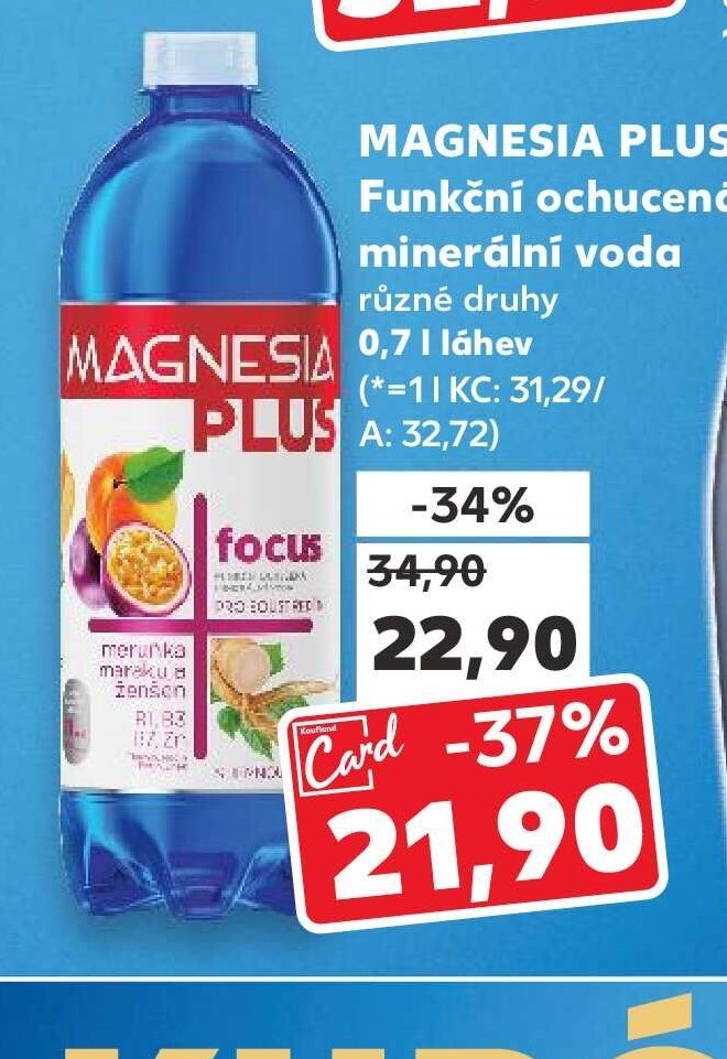 MAGNESIA PLUS Funkční ochucená minerální voda