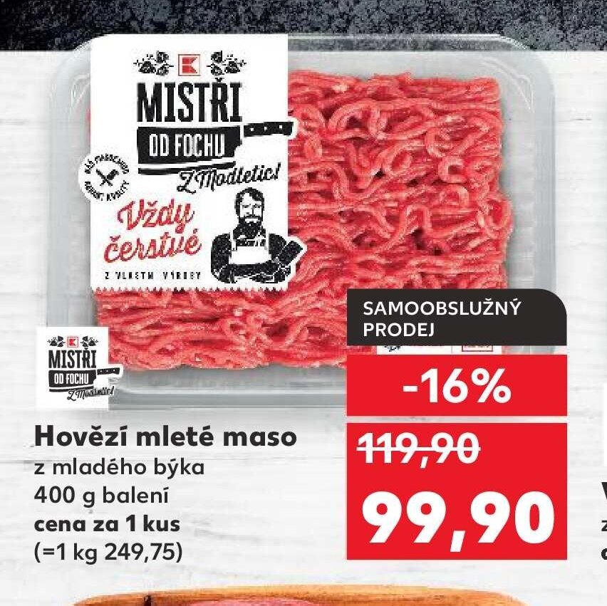 Hovězí mleté maso z mladého býka