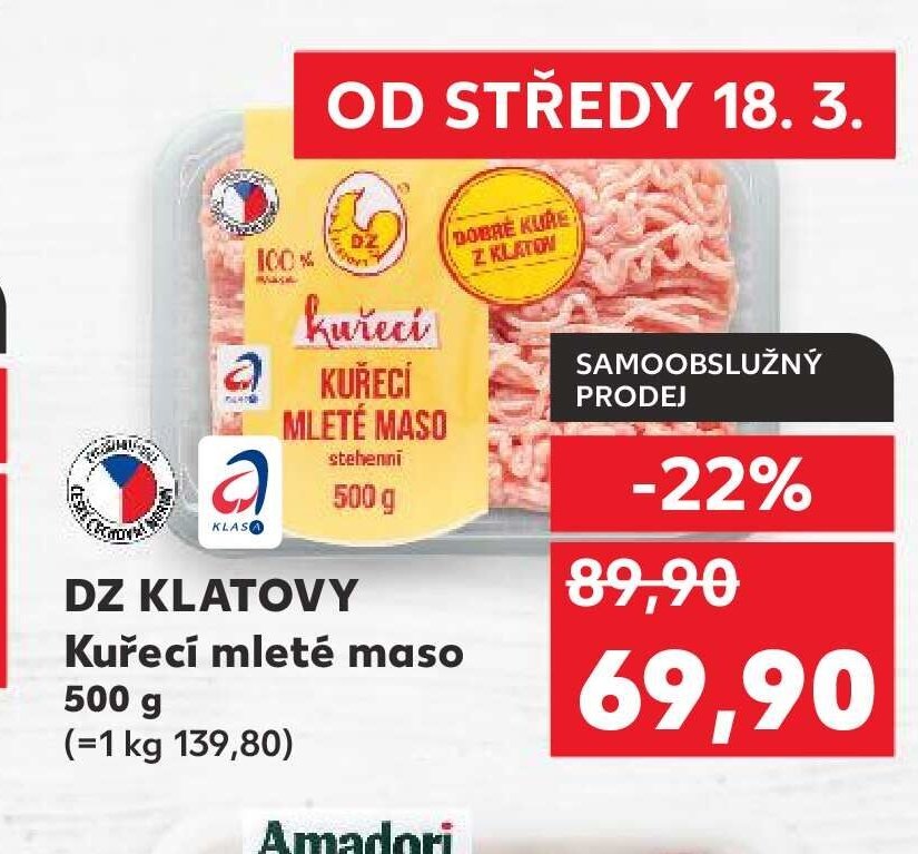 DZ KLATOVY Kuřecí mleté maso 500 g
