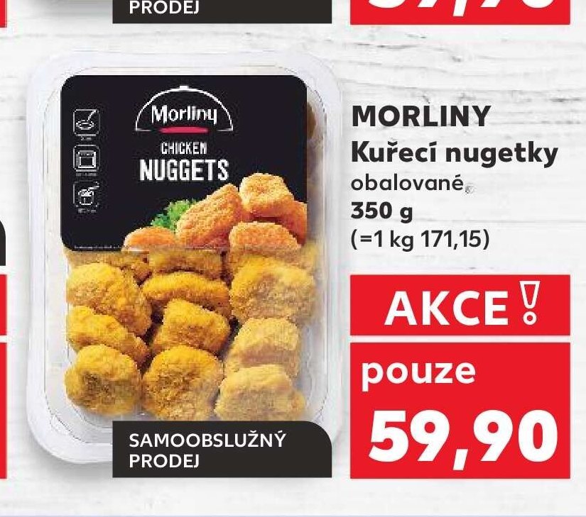 MORLINY Kuřecí nugetky obalované 350 g
