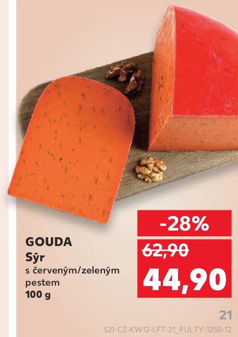 GOUDA Sýr s červeným/zeleným pestem 100 g