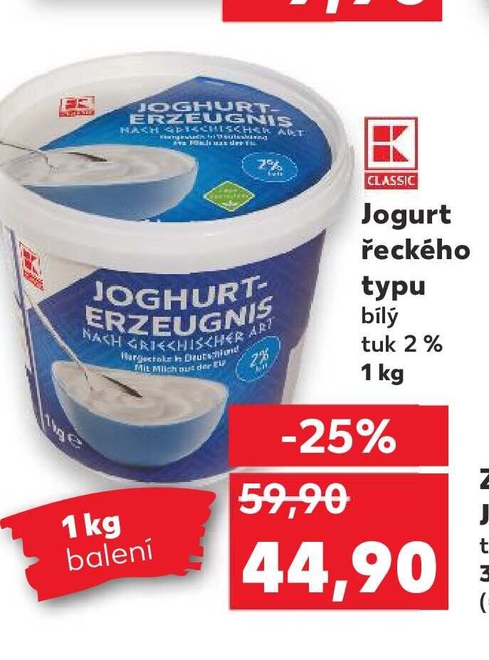 Jogurt řeckého typu bílý 1 kg
