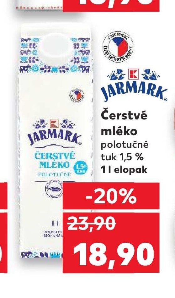 JARMARK Čerstvé mléko 1 l
