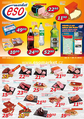 akční leták ESO MARKET 18.3.2026-29.3.2026