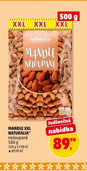 MANDLE XXL NATURALIA neloupané 500 g