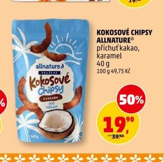 KOKOSOVÉ CHIPSY ALLNATURE 40 g