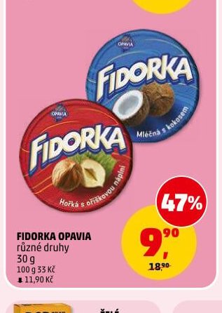 Fidorka Opavia různé druhy 30 g