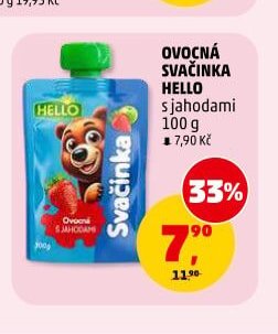 Ovocná svačinka Hello s jahodami 100 g