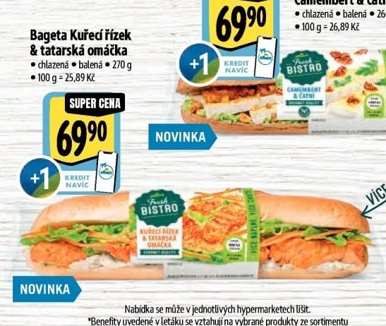 Bageta Kuřecí řízek & tatarská omáčka