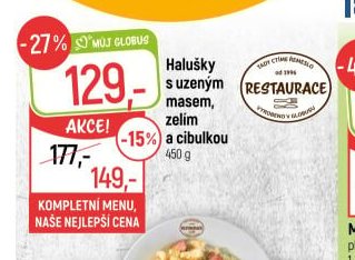 Halušky s uzeným masem, zelím a cibulkou