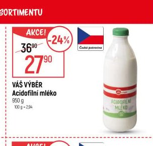 Váš výběr Acidofilní mléko, 950 g