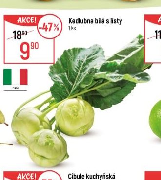 Kedlubna bílá s listy