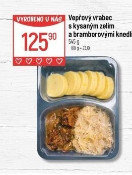 Vepřový vrabec s kysaným zelím a bramborovými knedlíky