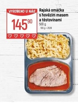 Rajská omáčka s hovězím masem a těstovinami