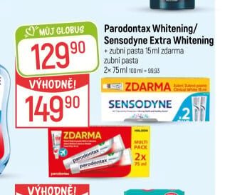 Parodontax Whitening/Sensodyne Extra Whitening zubní pasta