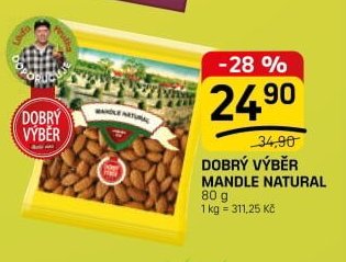 DOBRÝ VÝBĚR MANDLE NATURAL