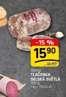 Sláma TLAČENKA SELSKÁ SVĚTLÁ