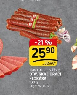 Maso uzeniny Písek OTAVSKÁ | DRAČÍ KLOBÁSA