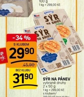 SÝR NA PÁNEV vybrané druhy