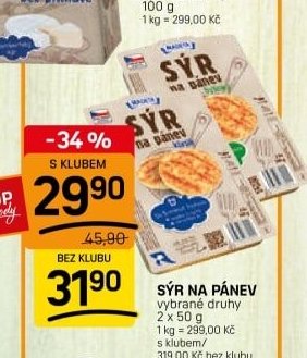 SÝR NA PÁNEV vybrané druhy