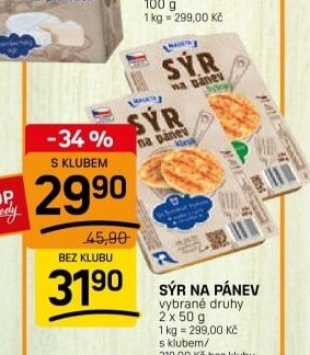 SÝR NA PÁNEV vybrané druhy