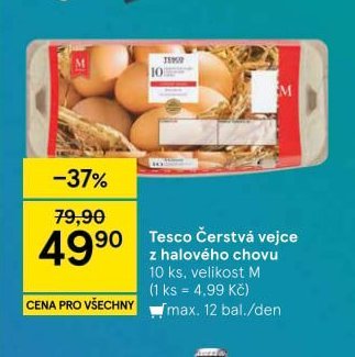 Tesco Čerstvá vejce z halového chovu