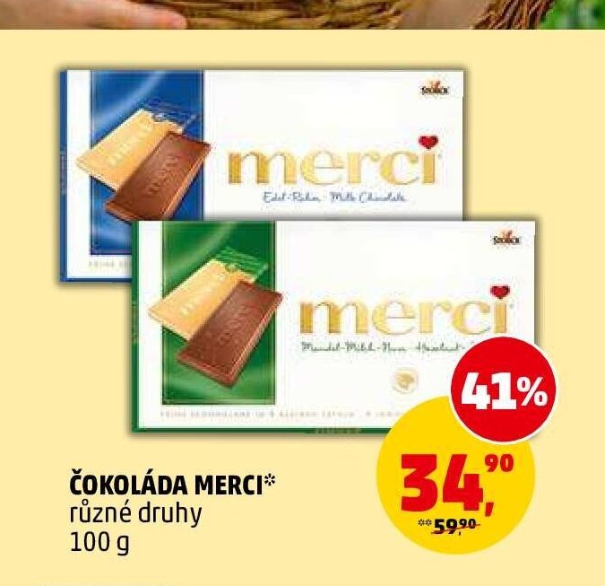 Čokoláda Merci různé druhy 100 g