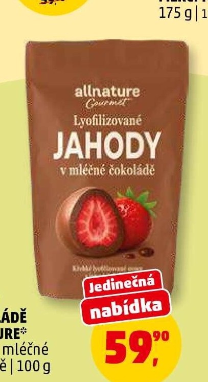 Jahody v čokoládě Allnature 100 g