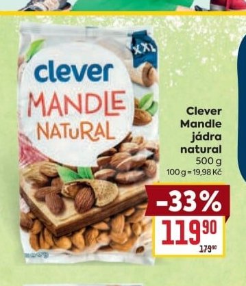 Clever Mandle jádra natural 500 g