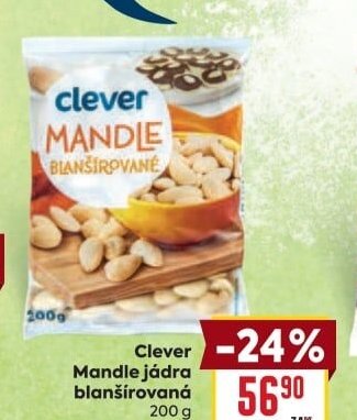 Clever Mandle jádra blanšírovaná 200 g