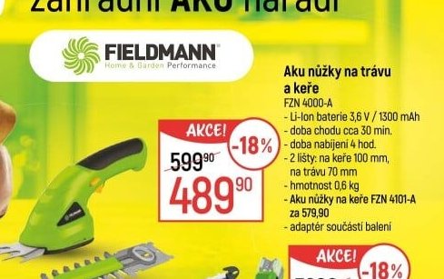 Aku nůžky na trávu a keře FZN 4000-A