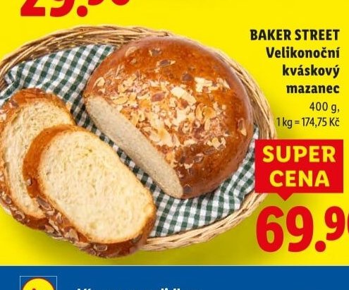 BAKER STREET Velikonoční kváskový mazanec
