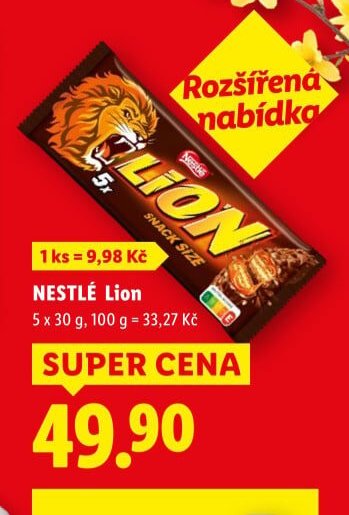 NESTLÉ Lion 5 x 30 g - Lidl akcniletaky.com