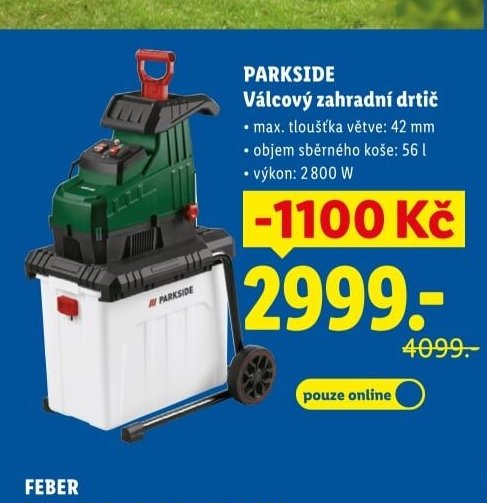 PARKSIDE Válcový zahradní drtič