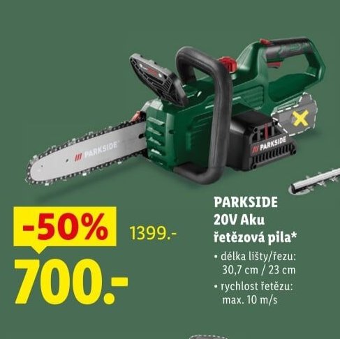 PARKSIDE 20V Aku řetězová pila
