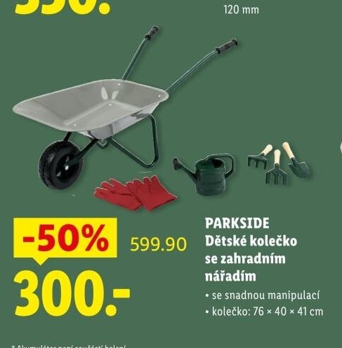 PARKSIDE Dětské kolečko se zahradním nářadím