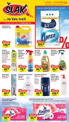 akční leták Šlak drogerie 23.3.2026-4.4.2026