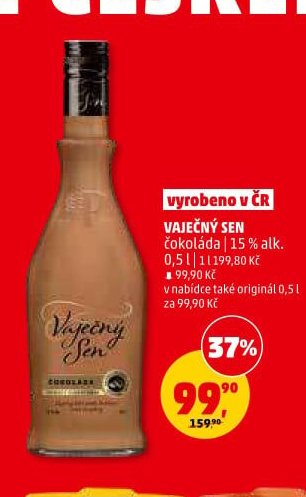 VAJEČNÝ SEN čokoláda 15 % alk. 0,5 l