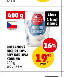 SMETANOVÝ JOGURT 10% BÍLÝ KARLOVA KORUNA